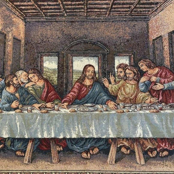 The Last Supper Wall Hanging Italian Tapestry Cenacolo Di Leonardo Made in Italy - Picture 2 of 10